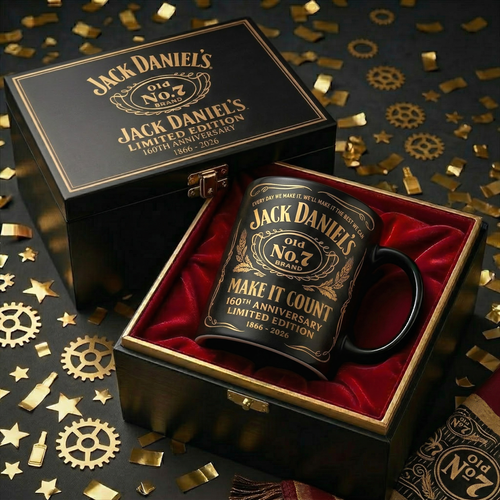 Jack Dani 160th Anniversary Accent Mug V2, Cream Mug Gifts , Holiday Gifts