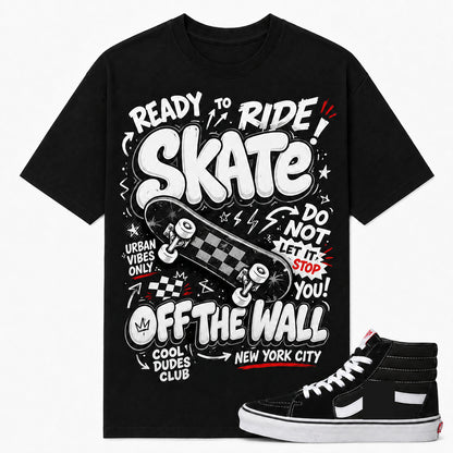 OFF THE WALL Shirt To Match CLASSIC SK8-HI BLACKWHITE, CLASSIC SK8-HI BLACKWHITE Matching Shirt