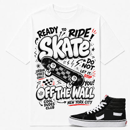 OFF THE WALL Shirt To Match CLASSIC SK8-HI BLACKWHITE, CLASSIC SK8-HI BLACKWHITE Matching Shirt