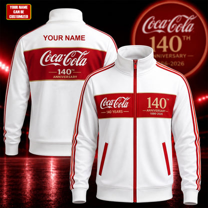 Personalized Cola 140th Anniversary Zipper Stand Collar Jacket V2