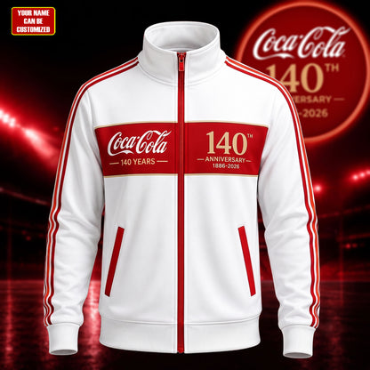 Personalized Cola 140th Anniversary Zipper Stand Collar Jacket V2