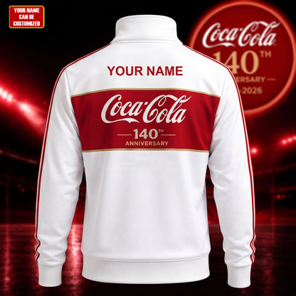 Personalized Cola 140th Anniversary Zipper Stand Collar Jacket V2