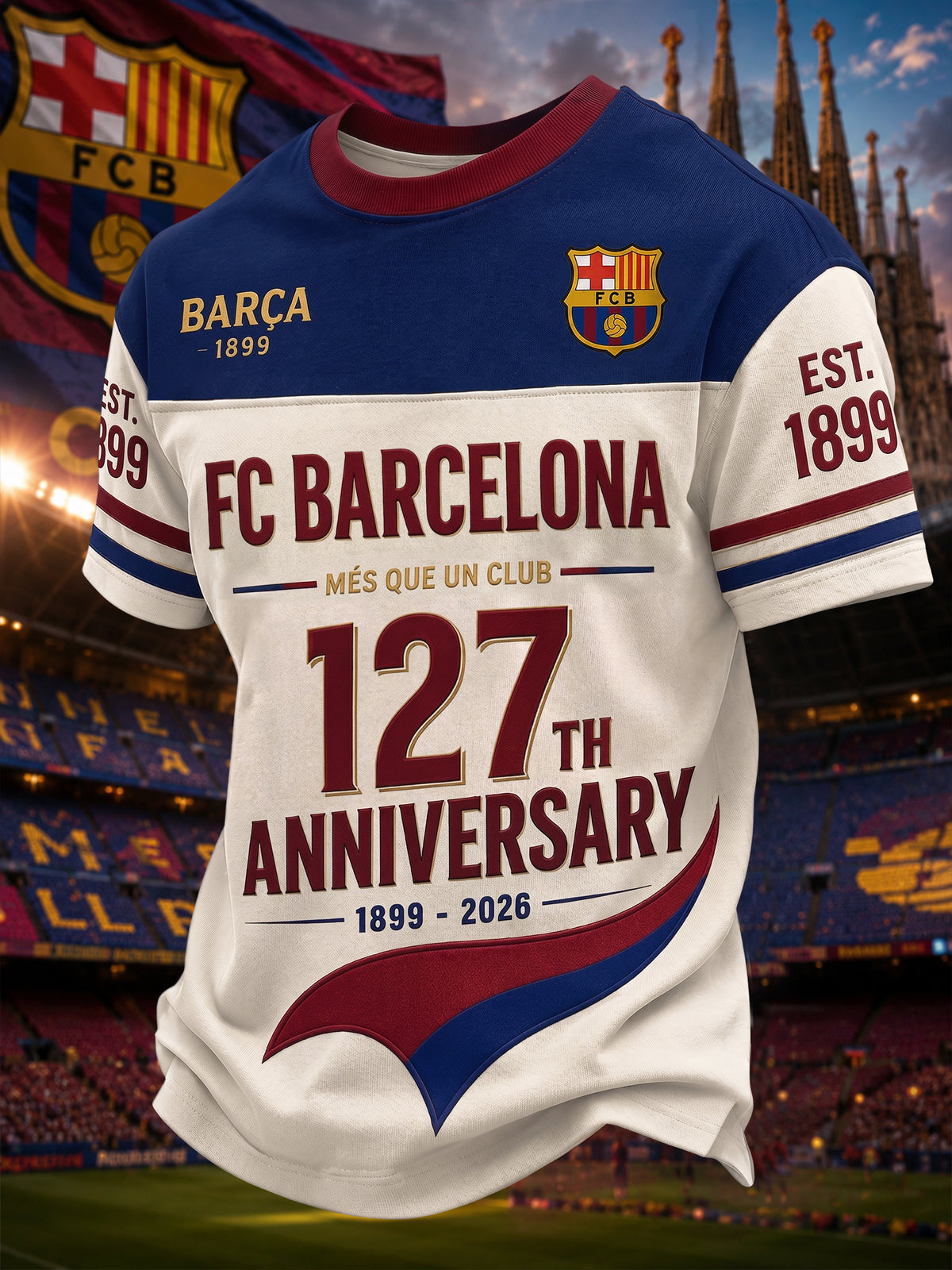 Barca 127th Anniversary T-Shirt , Barca T-Shirt (1899 - 2026)