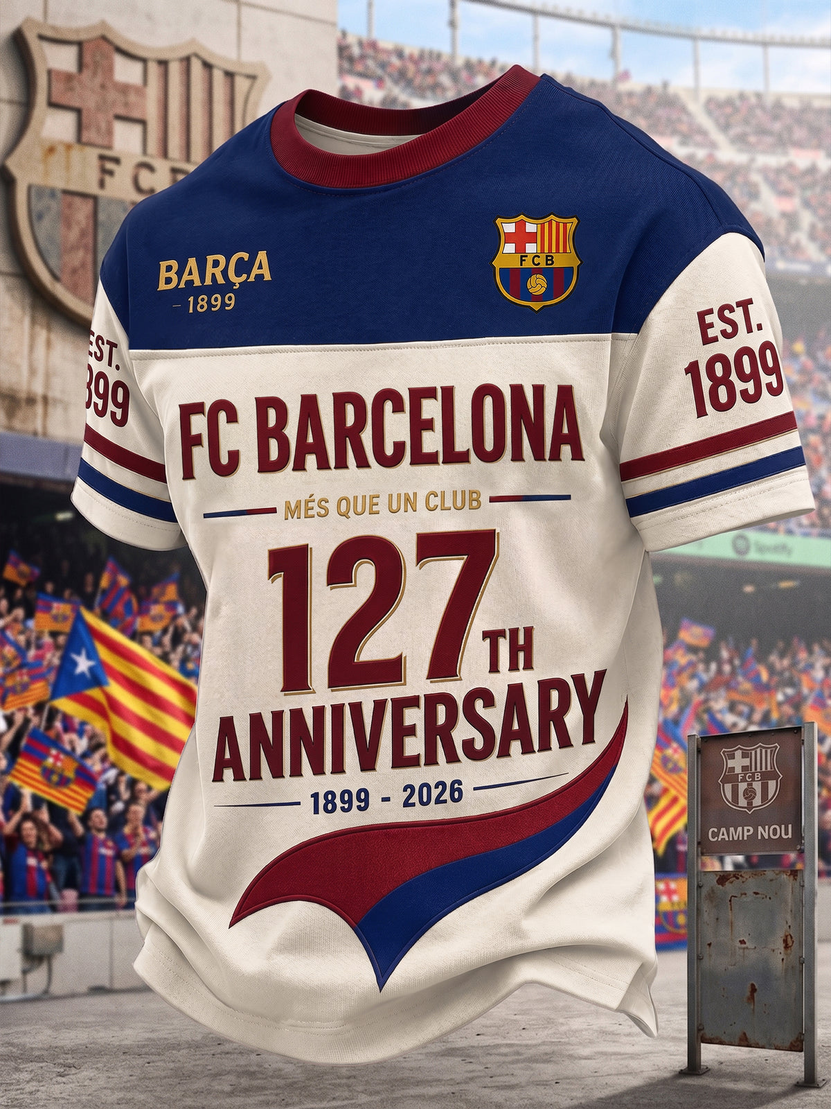 Barca 127th Anniversary T-Shirt , Barca T-Shirt (1899 - 2026)