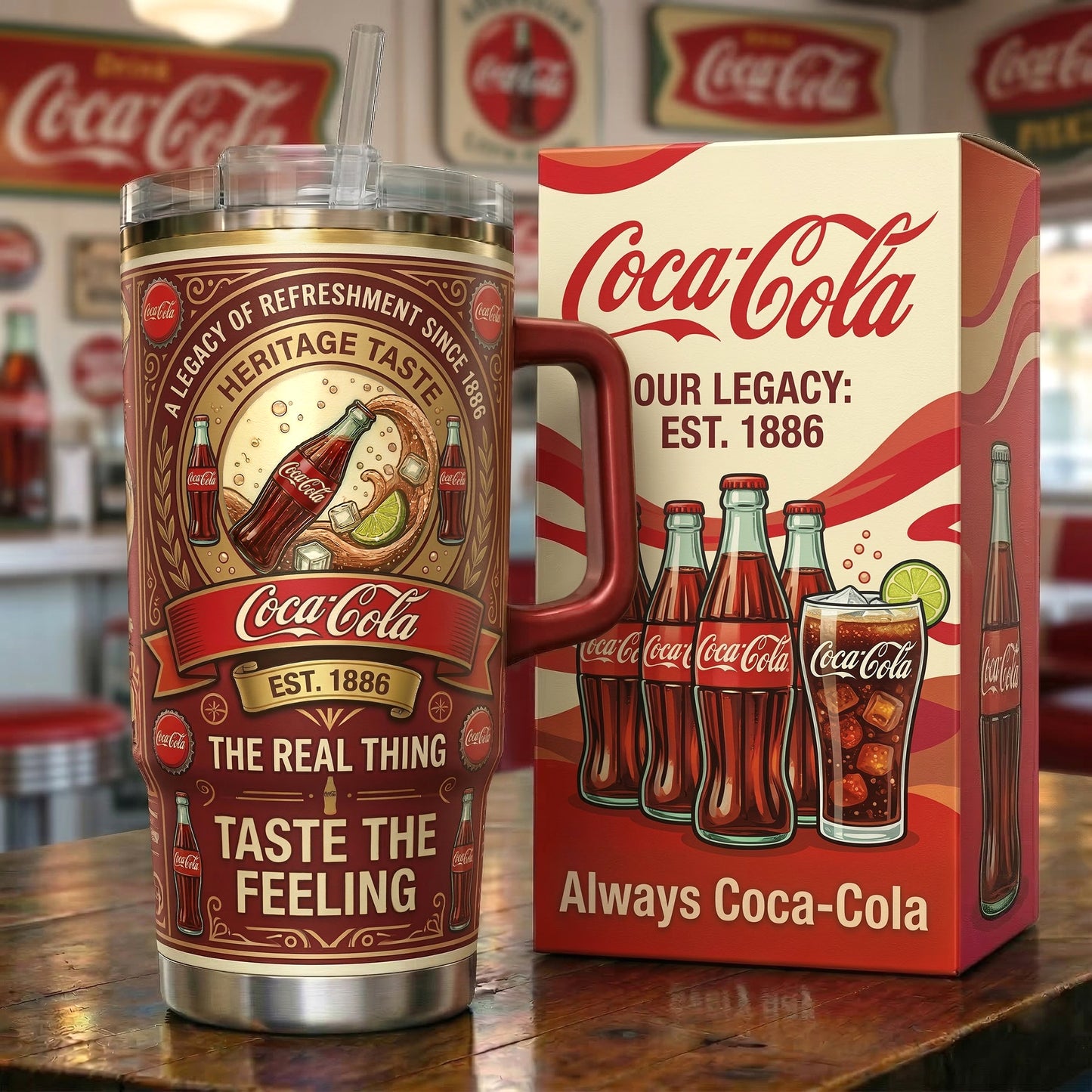 Cola EST. 1886 Insulated Tumbler 30oz V5 , Cola Tumbler 40oz