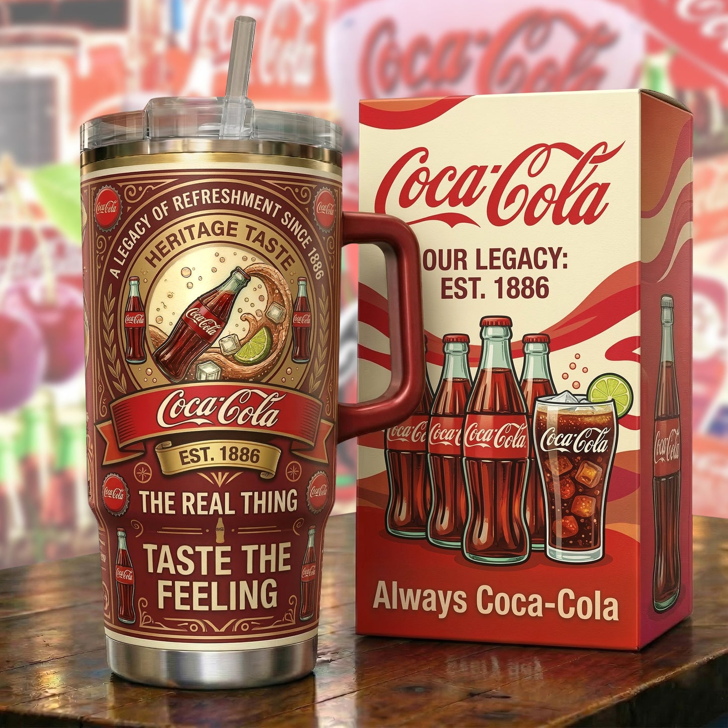 Cola EST. 1886 Insulated Tumbler 30oz V5 , Cola Tumbler 40oz