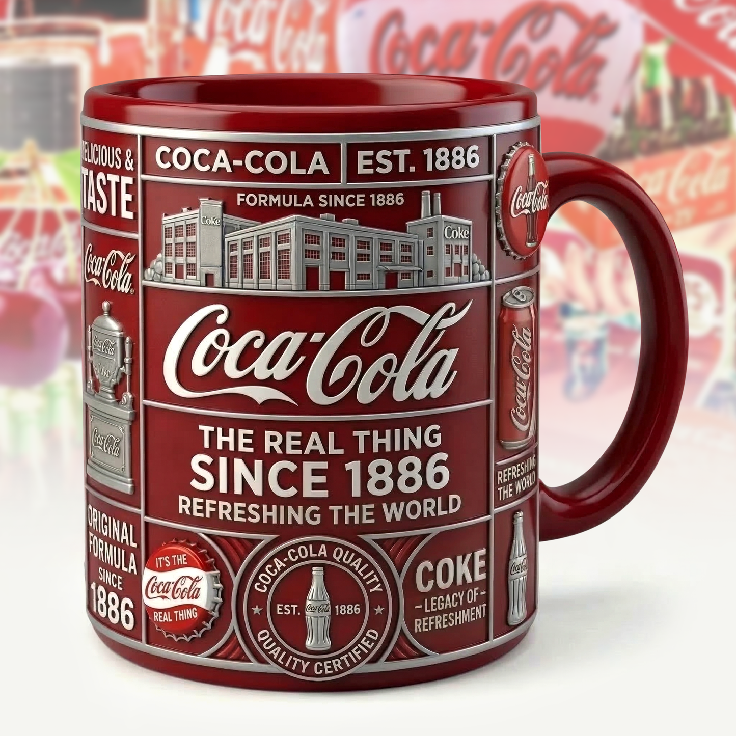 Cola EST. 1886 Accent Mug , Cream Mug Gifts , Holiday Gifts