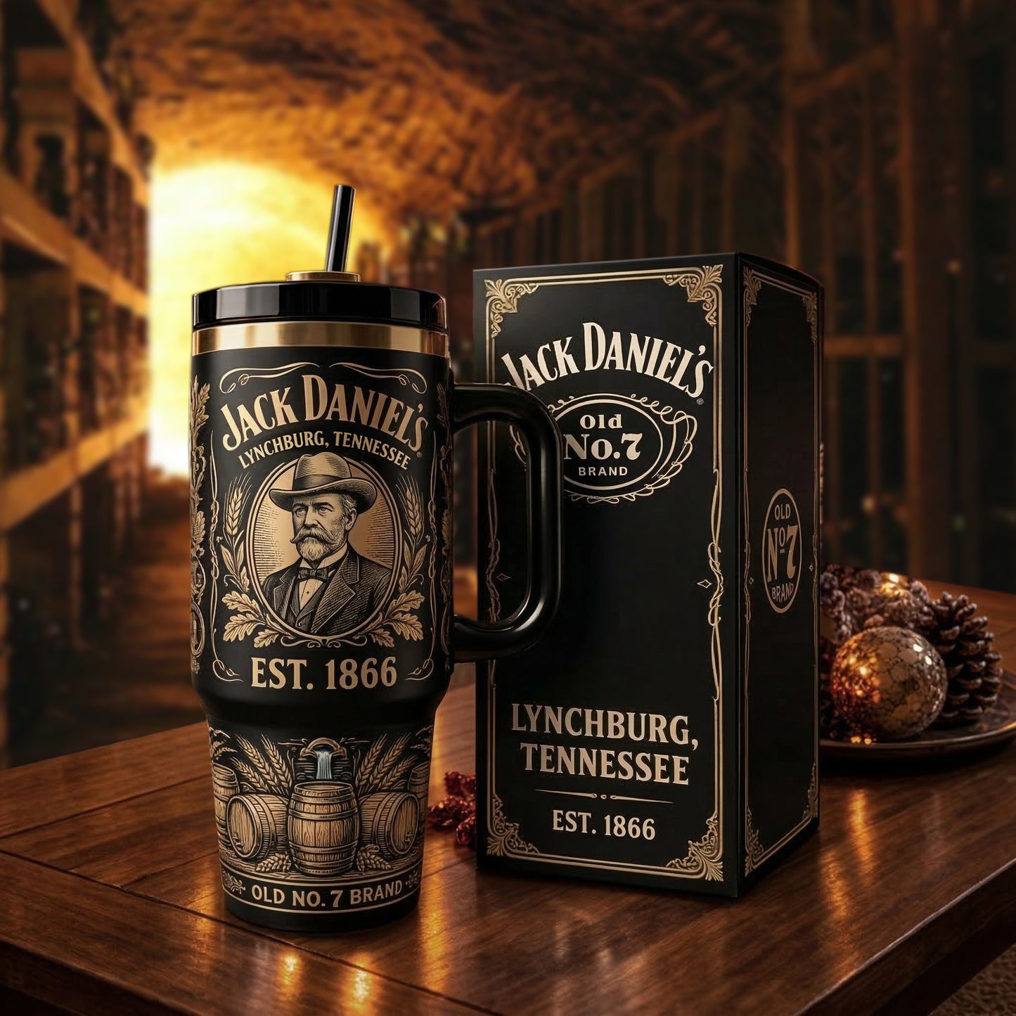 Jack Dani EST. 1866 Insulated Tumbler 30oz V9 , Jack Dani Tumbler 40oz