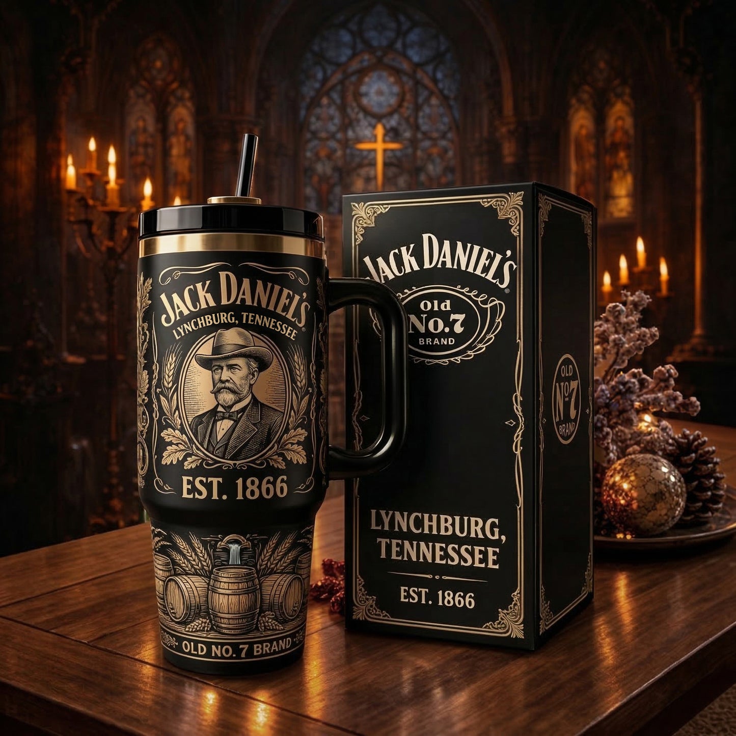 Jack Dani EST. 1866 Insulated Tumbler 30oz V9 , Jack Dani Tumbler 40oz