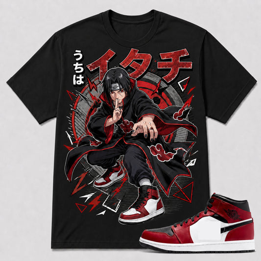 ITACHI AKATSUKI Shirt To Match AJ 1 MID , AJ 1 Matching Shirt