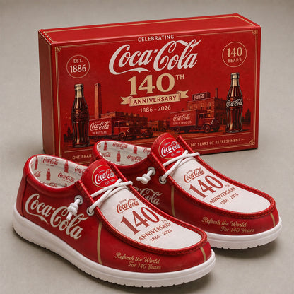 Cola 140th Anniversary Dude Shoes - Vintage Cola Design