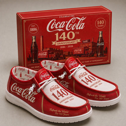 Cola 140th Anniversary Dude Shoes - Vintage Cola Design