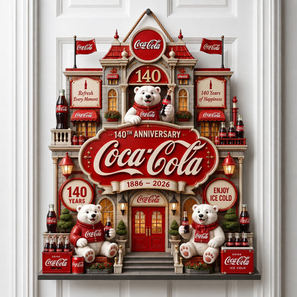 Personalized Cola 140th Anniversary Door Sign – Custom Name Wooden Room Decor