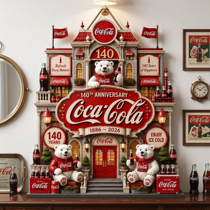 Personalized Cola 140th Anniversary Door Sign – Custom Name Wooden Room Decor