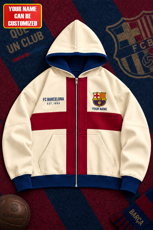 Barca Zip Hoodie , Personalized Barca EST. 1899 Zip Hoodie
