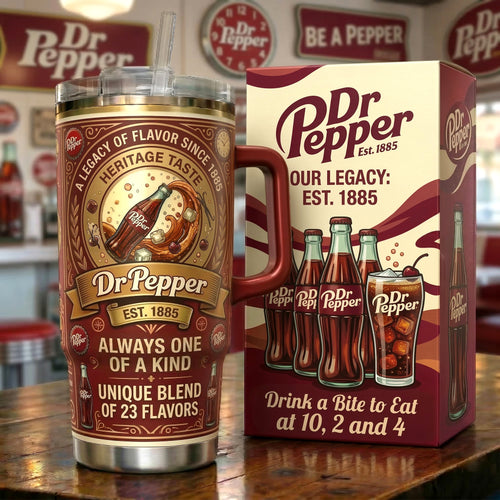 Dr Pepper EST. 1885 Insulated Tumbler 30oz V2 , Dr Pepper Tumbler 40oz