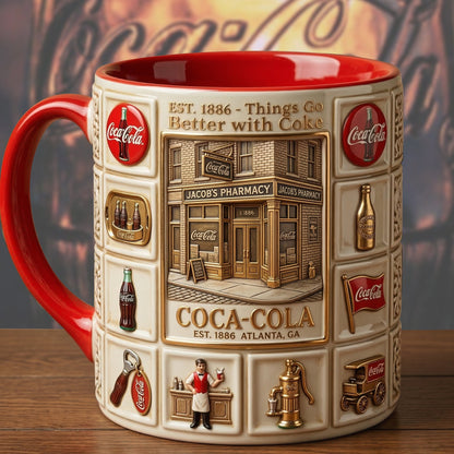 Cola EST. 1886 Accent Mug V2, Cream Mug Gifts , Holiday Gifts