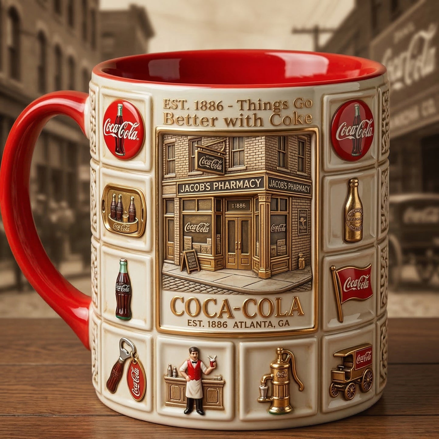 Cola EST. 1886 Accent Mug V2, Cream Mug Gifts , Holiday Gifts