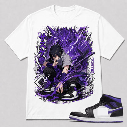 "SASUKE SUSANOO" Shirt To Match AJ 1 Mid Court Purple, AJ 1 Matching Shirt