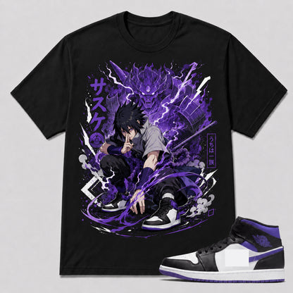 "SASUKE SUSANOO" Shirt To Match AJ 1 Mid Court Purple, AJ 1 Matching Shirt
