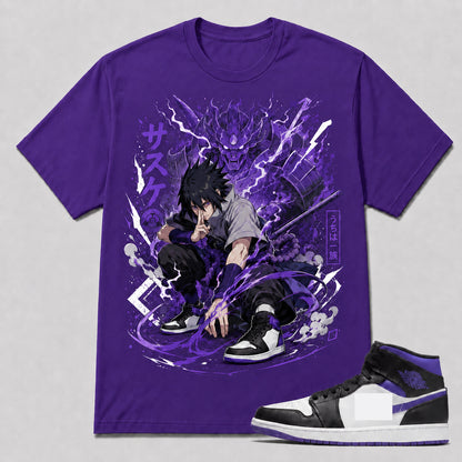 "SASUKE SUSANOO" Shirt To Match AJ 1 Mid Court Purple, AJ 1 Matching Shirt