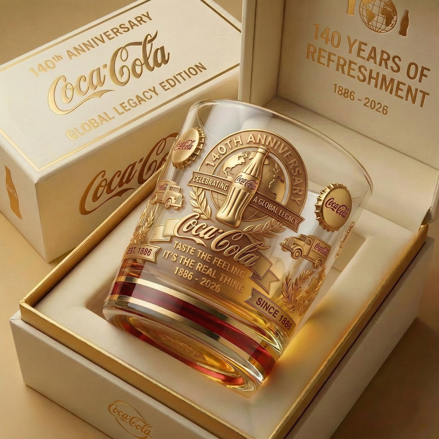 Cola 140TH Anniversary Glass V4 , Cola Glass