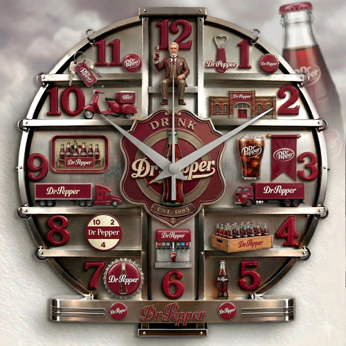Dr Pepper EST. 1885 Home Decorative 3D Visual Effect Acrylic Wall Clock V2