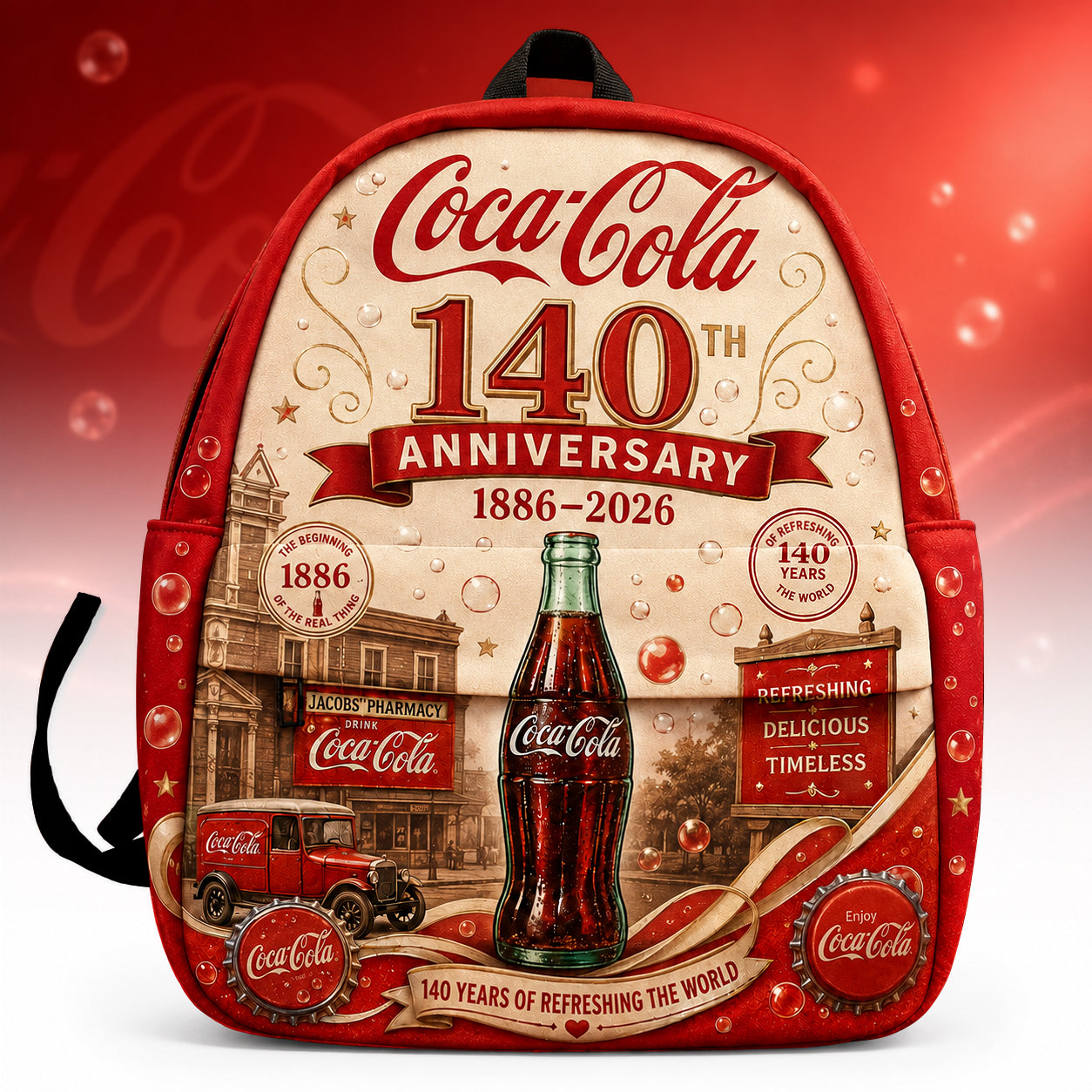 Cola 140th Anniversary Backpack, Cola Drinks Backpack V3