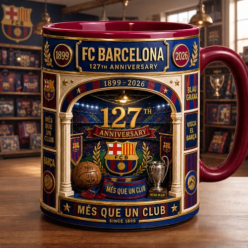 Barca 127th Anniversary Accent Mug , Cream Mug Gifts , Holiday Gifts