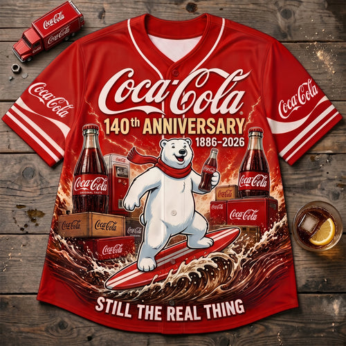 Cola 140th Anniversary Baseball Jersey Shirt 3D V2