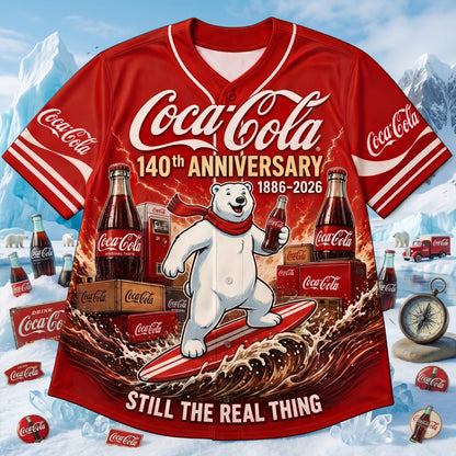 Cola 140th Anniversary Baseball Jersey Shirt 3D V2