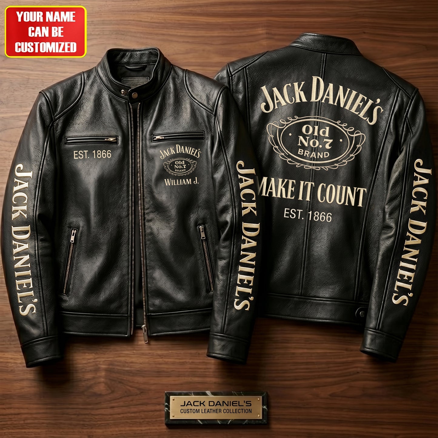 Jack Dani Old No.7 Brand Collar Leather Jacket V5