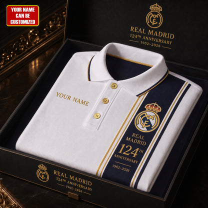 Real 124th Anniversary Polo , Real Hala Madird Polo , Real 2026 Shirt V5