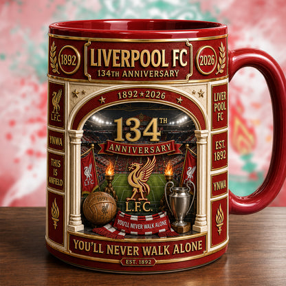 L.V.P 134th Anniversary Accent Mug , Cream Mug Gifts , Holiday Gifts