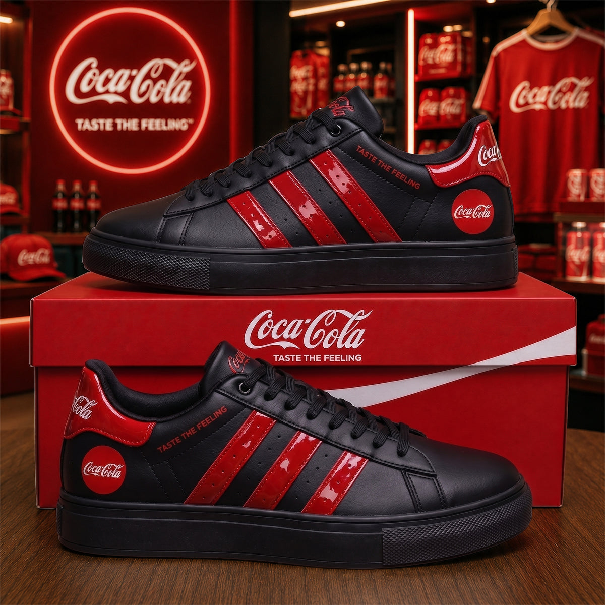 Cola Taste The Feeling Custom Smith Shoes, Cola Sneakers