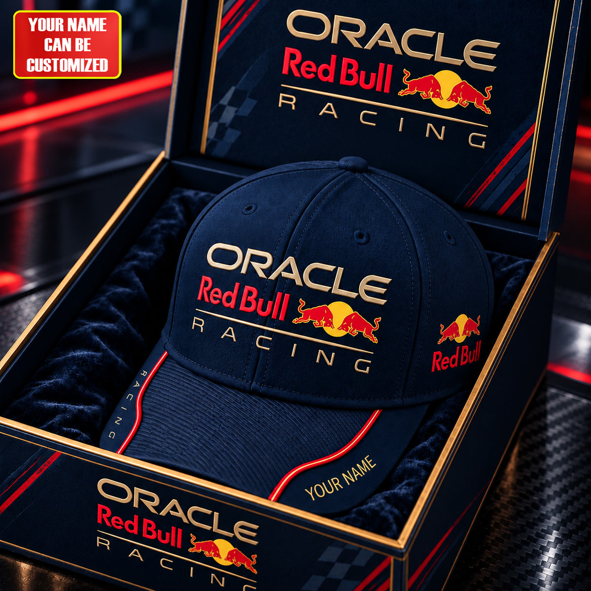 Red Bll Racing Cap, Custom Name Oracle Red Bll Racing Cap V2