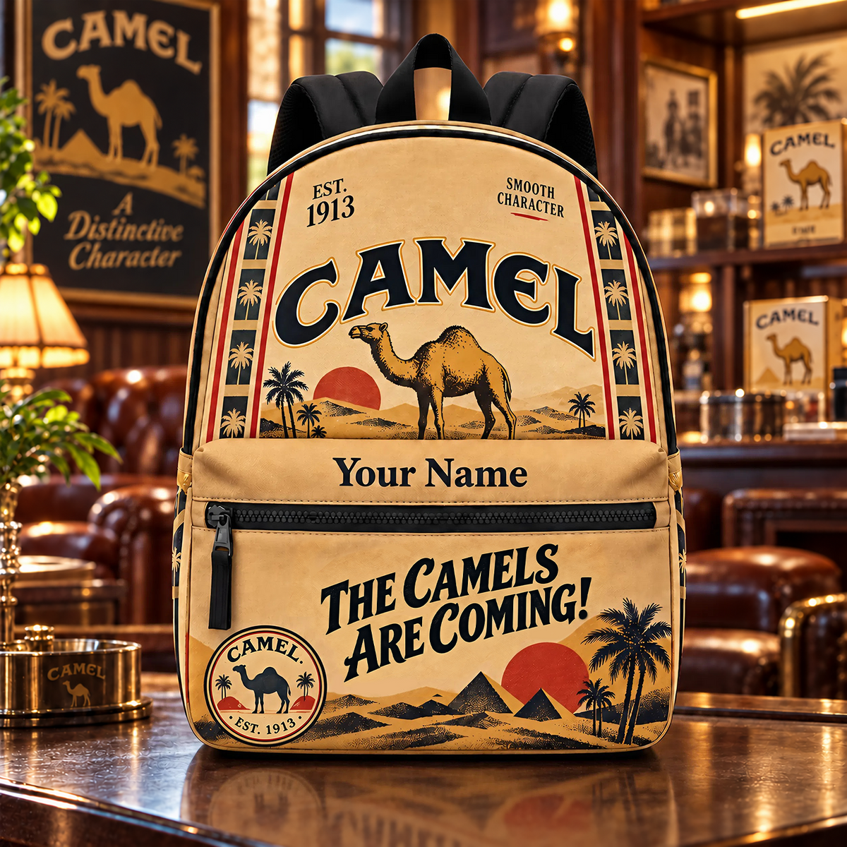 Camel EST. 1913 Backpack, Personalized Camel Backpack