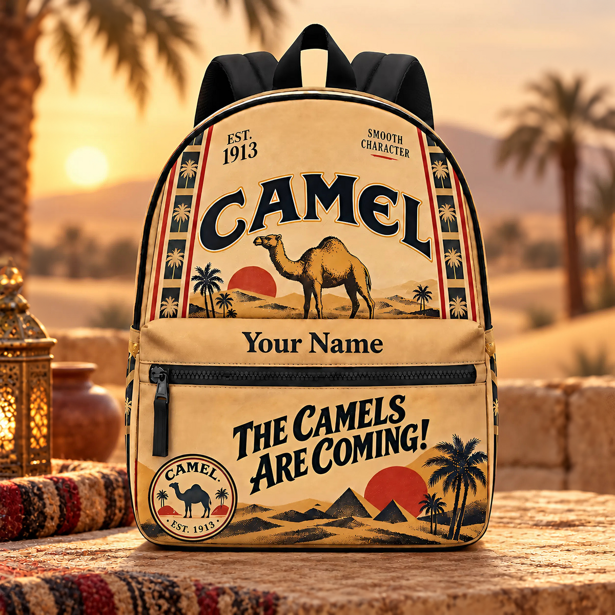 Camel EST. 1913 Backpack, Personalized Camel Backpack