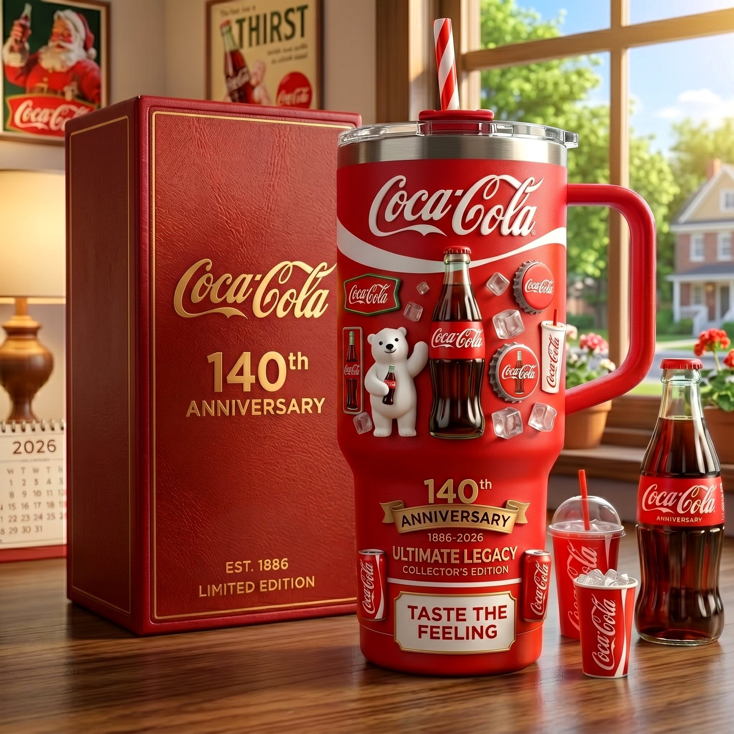 Cola 140th Anniversary Insulated Tumbler 30oz V21, Cola Tumbler 40oz (1886 - 2026)