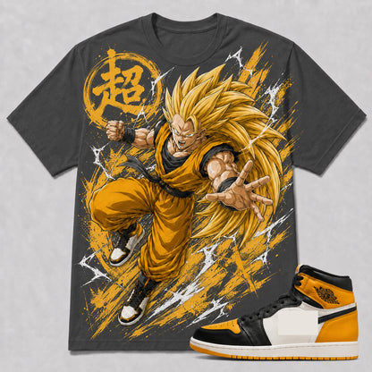 "GOKU SAIYAN 3" Shirt To Match AJ 1 Retro High ‘Taxi’, AJ 1 Matching Shirt