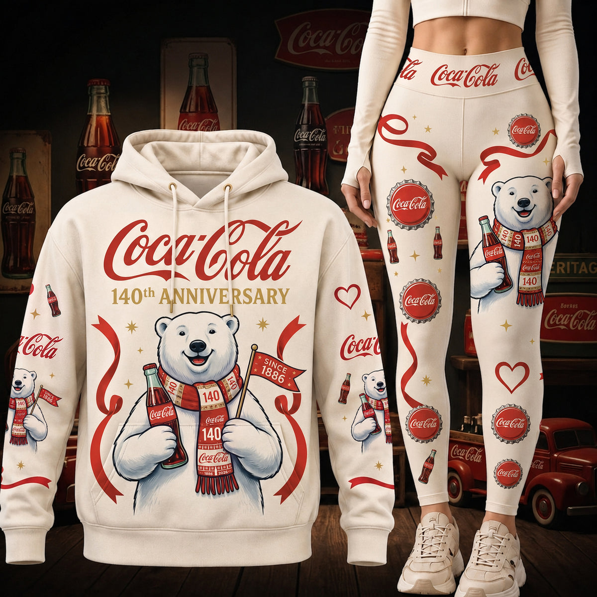 Personalized Cola 140th Anniversary Hoodie and Leggings Set