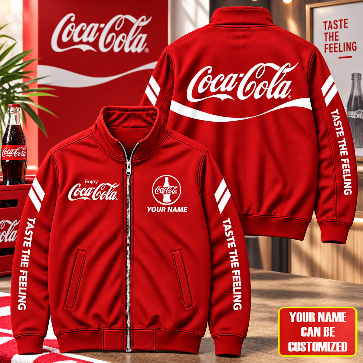 Cola Taste The Feeling Zipper Stand Collar Jacket V2