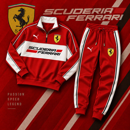 Scuderia Ferrar Racing Stand Collar Zip Set