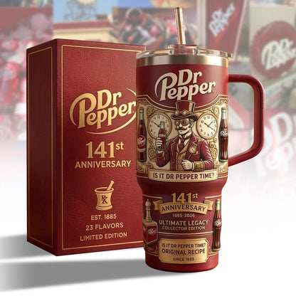 Dr Pepper 141st Anniversary Insulated Tumbler 30oz V3 , Dr Pepper Tumbler 40oz