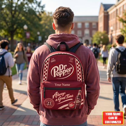 Dr Pepper EST. 1885 Backpack, Personalized Dr Pepper Drinks Backpack V2