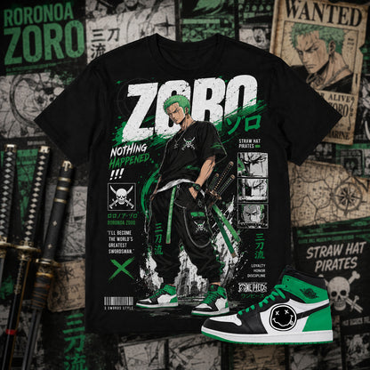 "ZORO" Shirt To Match AJ 1 Retro High ‘Lucky Green’, AJ 1 Matching Shirt