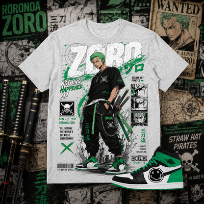 "ZORO" Shirt To Match AJ 1 Retro High ‘Lucky Green’, AJ 1 Matching Shirt