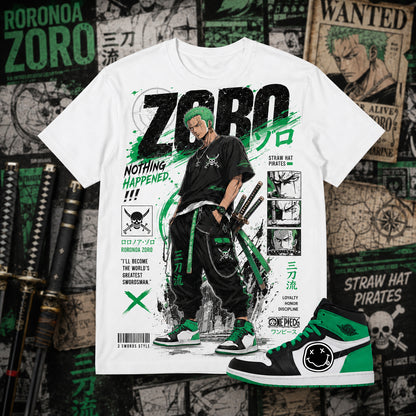 "ZORO" Shirt To Match AJ 1 Retro High ‘Lucky Green’, AJ 1 Matching Shirt