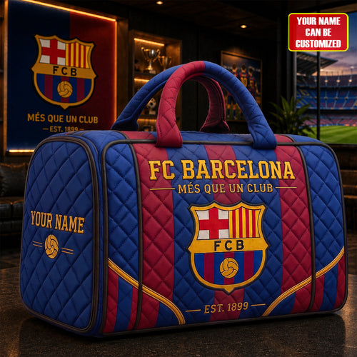 Barca EST. 1899 Quilted Duffle Bag - Personalized Gifts For Barca Lovers
