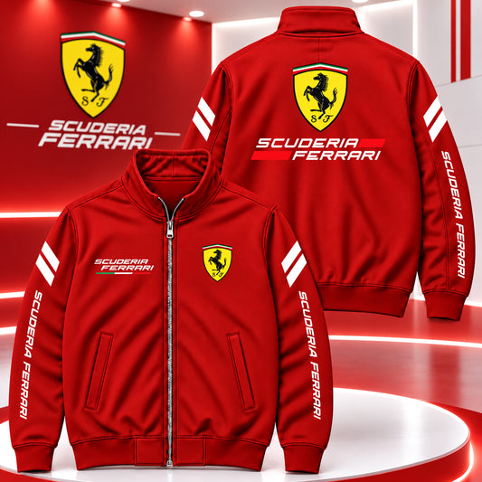 Scuderia Ferrar Racing Zipper Stand Collar Jacket